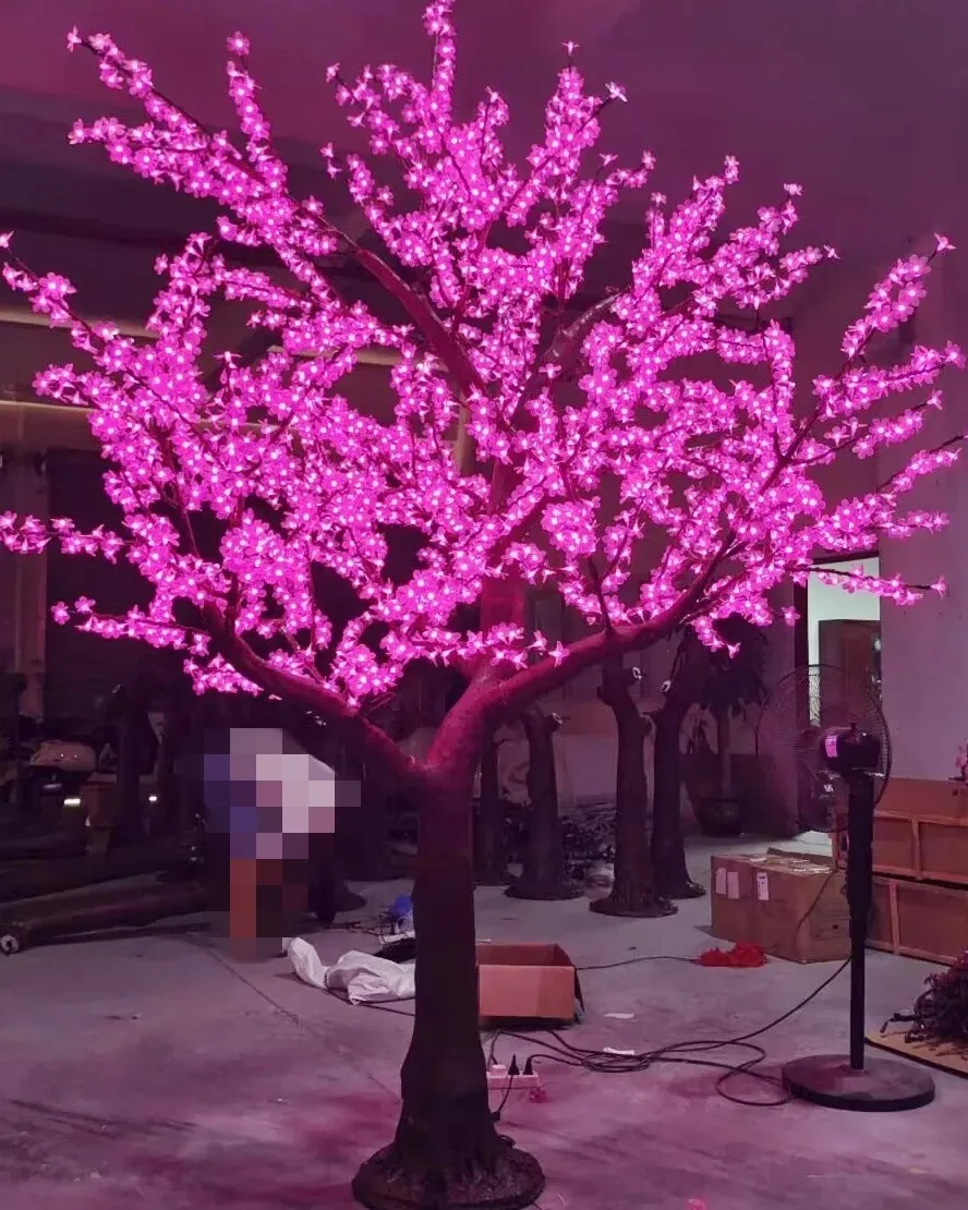 Natural Tree trunk LED Artificial Cherry Blossom Tree Light Christmas Light 3m Height 110/220V Rainproof Outdoor Use