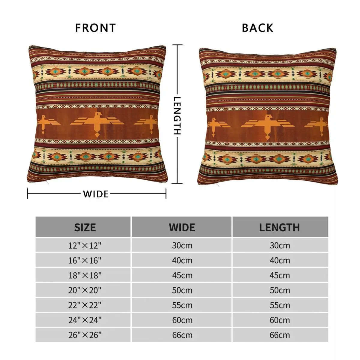Native American Thunderbird Tribal Square Pillowcase Polyester Linen Velvet Printed Zip Decor Home Cushion Cover