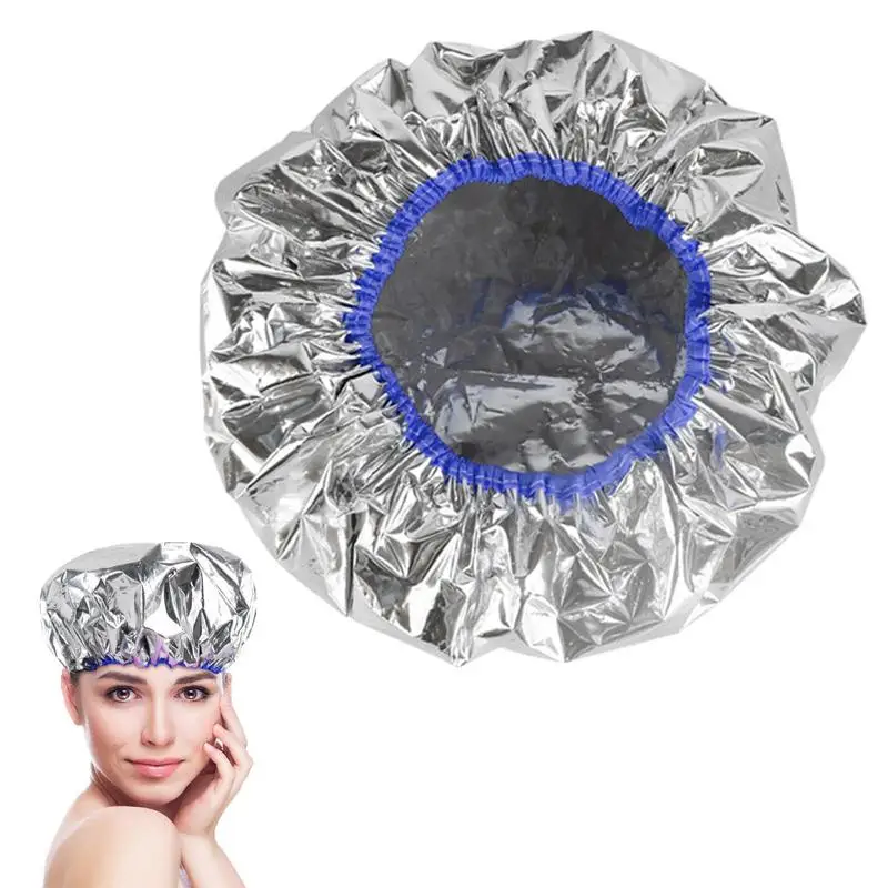 Aluminum Foil Hair Heat Cap Deep Conditioning Heat Cap For Hair Coloring Hair Dye Cap Heat Shower Cap Reusable Hair Processing