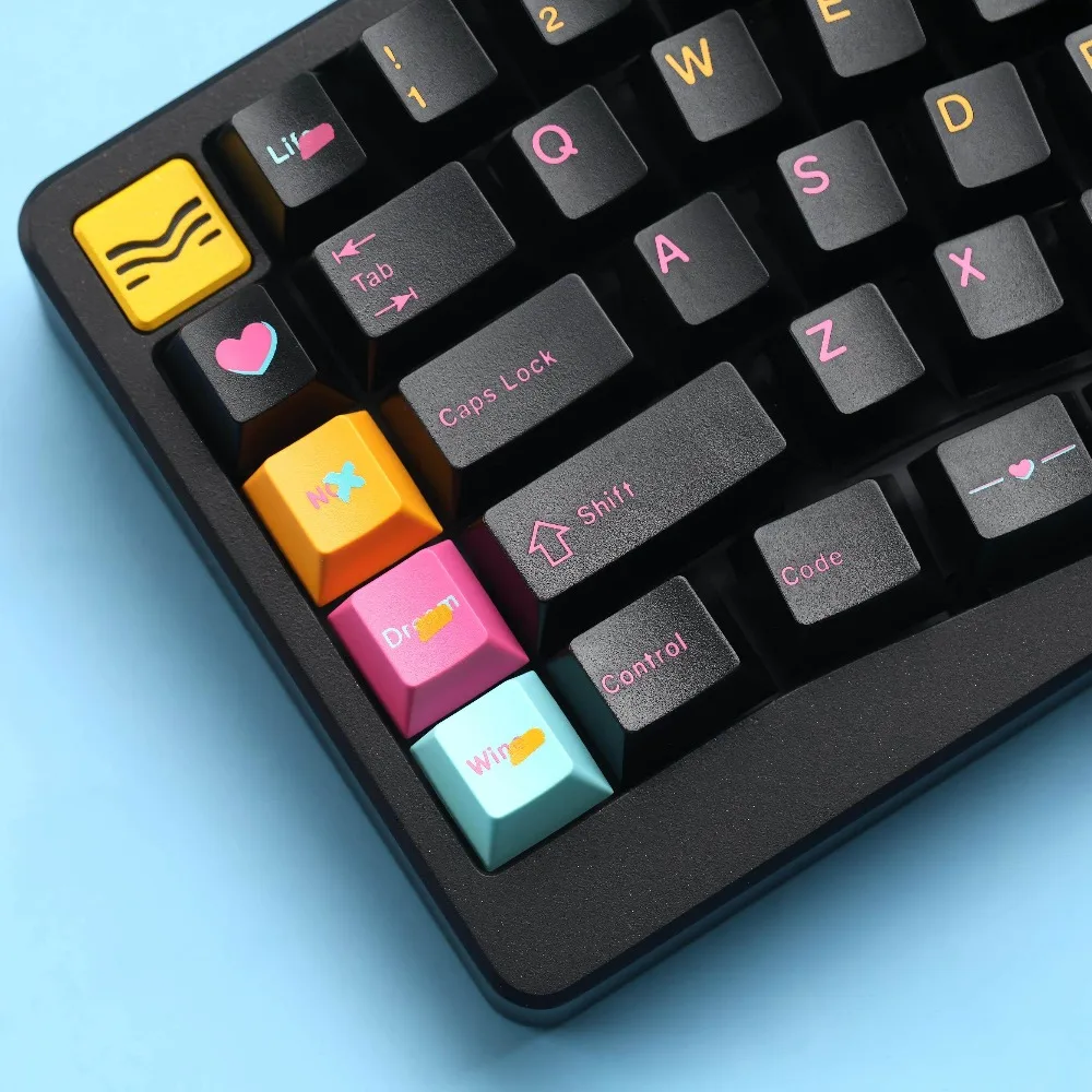 JTK NightLife Keycaps Set Costom Short Spacebar Resin ESC Artisan Key Caps Mechanical Keyboard Two-color Point Keyboard Keycaps
