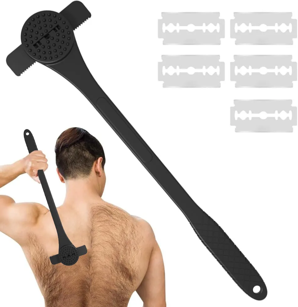 

Long Handle Folding Shaver for Men Body Back Hair Trimmer Body Leg Razor Shaver Hair Removal Tools with 5Pcs Replaceable Blades