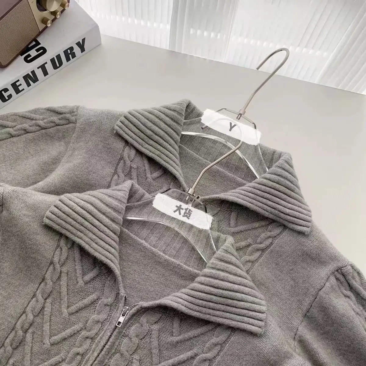 Cárdigan torcido para mujer, otoño, estilo coreano, sencillo, informal, de manga larga, para calle, oficina, prendas de punto para mujer, Popular universitario