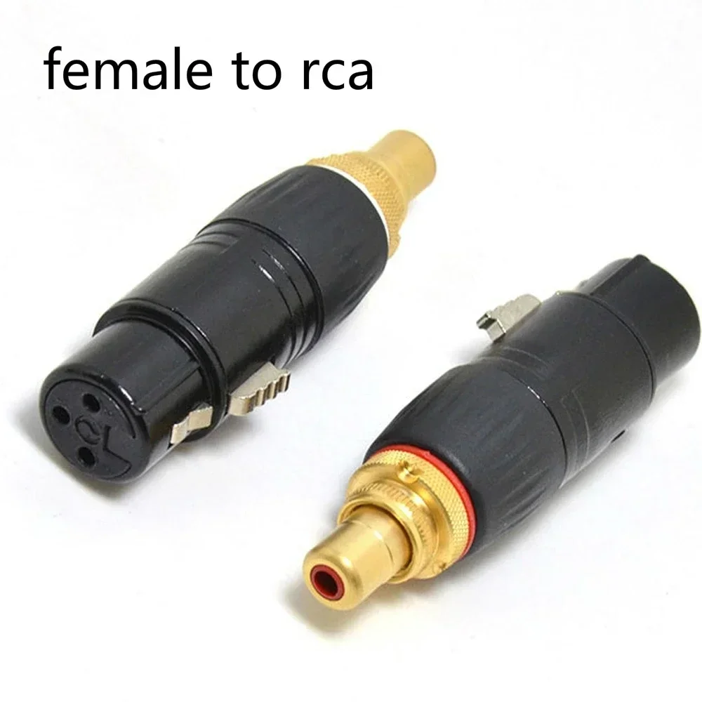 Conector de audio de alta fidelidad RCA a XLR macho hembra enchufes conectores chapados en oro