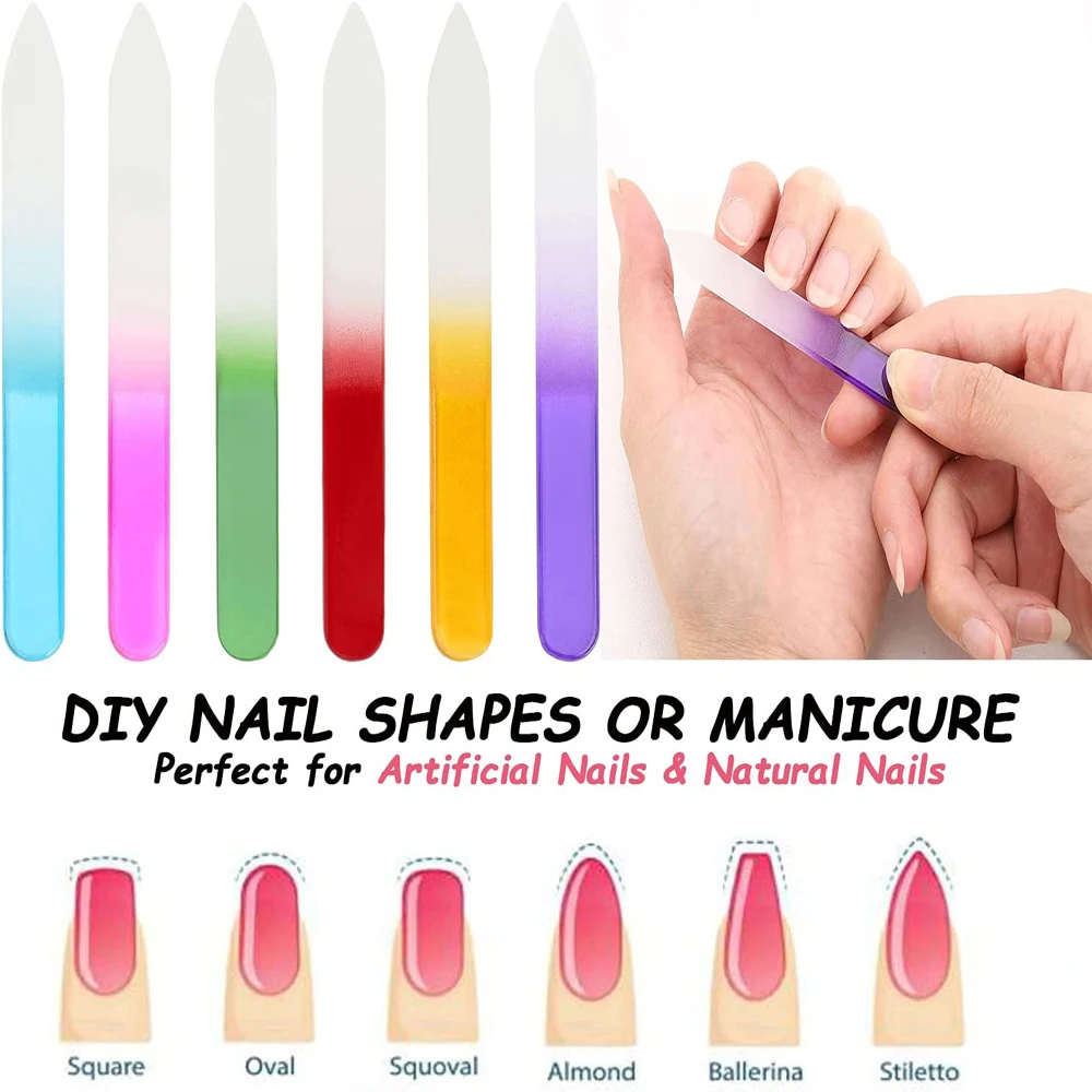 5 ชิ้นแก้วคริสตัลสองด้านเล็บแฟ้มขัดขัดเล็บไฟล์สําหรับ Remover Dead Skin Pedicure Care เล็บเครื่องมือ *