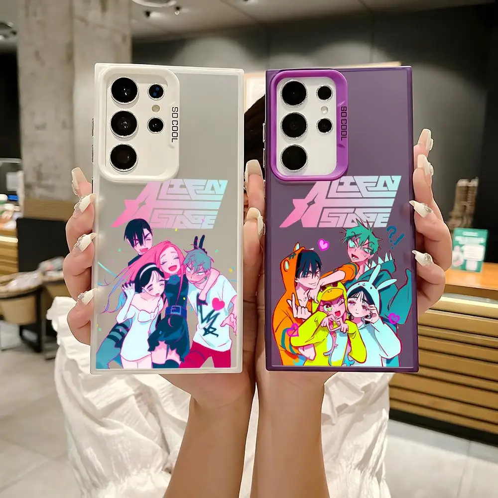 Anime A-Alien Stage Phone Case For Samsung Galaxy S25 Edge S24 S23 S22 S21 S20 Ultra Matte Laser Aurora Funda Phone Case