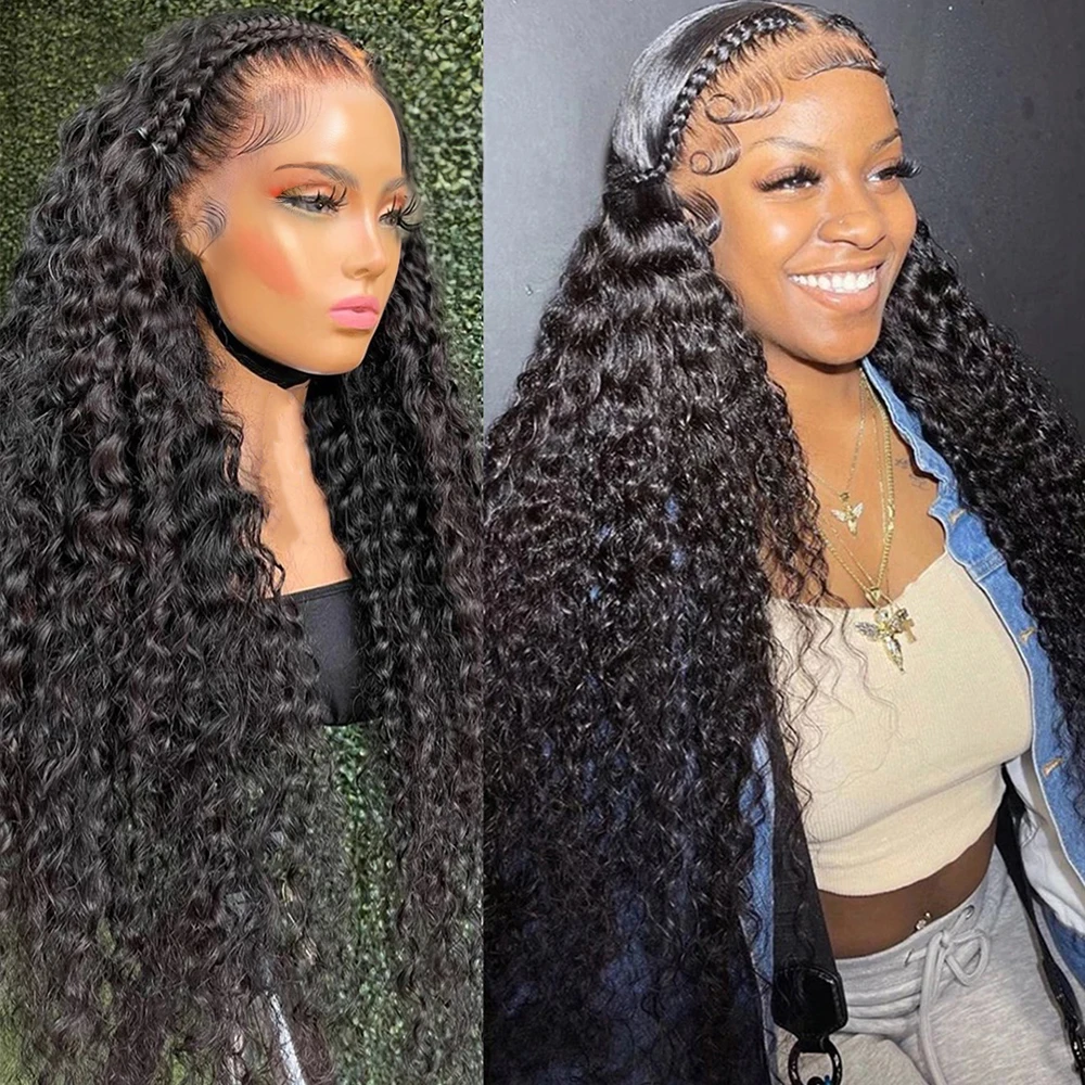 

40 42 Inch Curly Lace Front Human Hair Wigs For Black Women Pre Plucked Transparent 13x4 Deep Wave Frontal Wig 13x6 Hd Lace Wig
