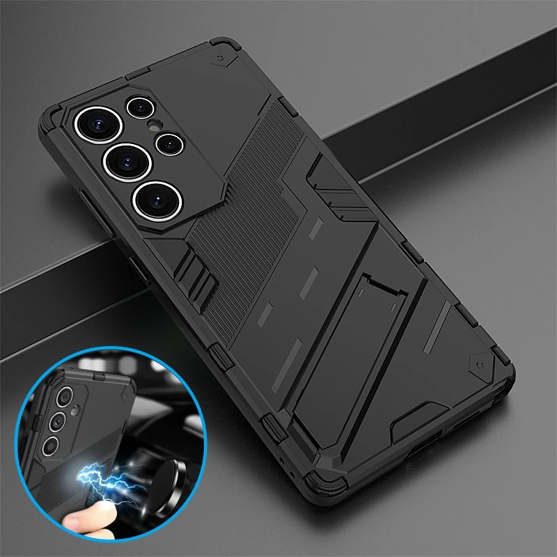 For Samsung Galaxy S25 Ultra 5G Case Armor Shockproof Phone Cases For Sumsung S25 Plus S 25 S25Ultra Magnetic Holder Stand Cover