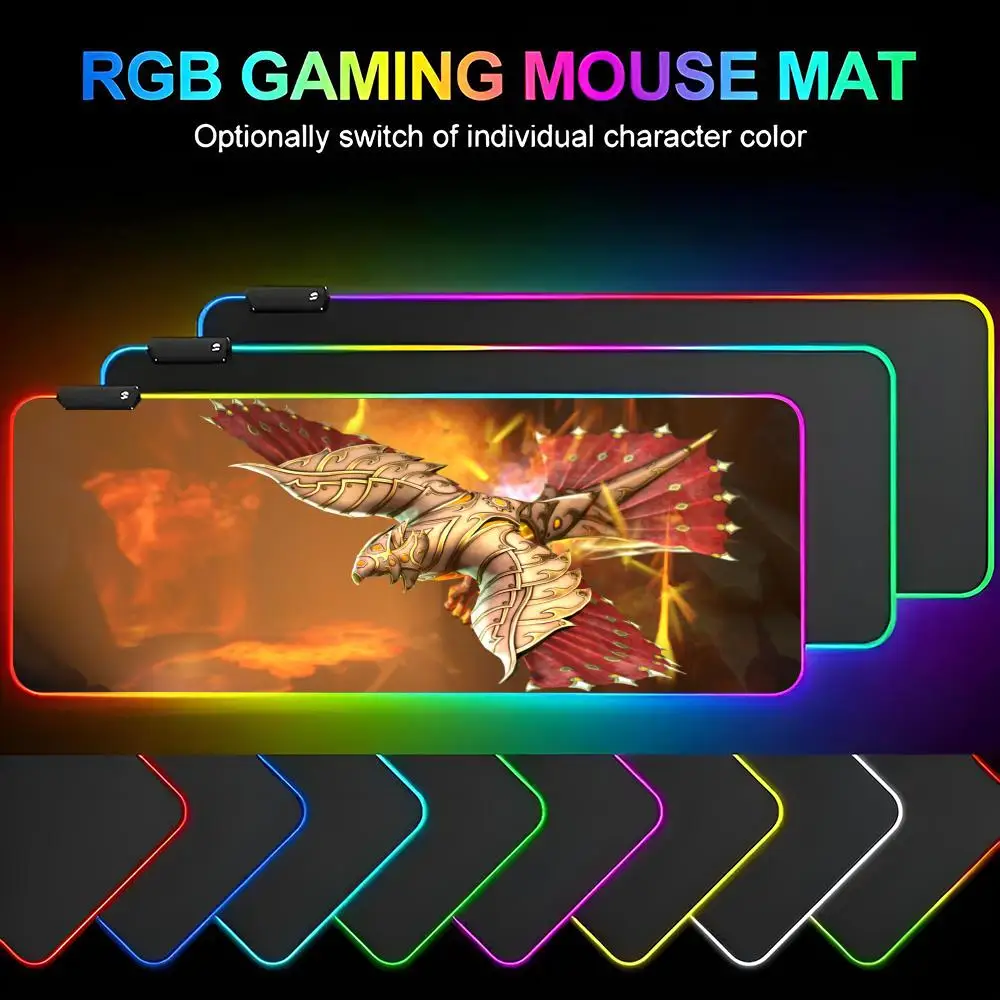 

Phoenix Primal Beast Puck Mouse Pad Gamer RGB Deskmat Keyboard Mat Gaming Laptops LED Mousepad Desk Protector Anime Mause Mats