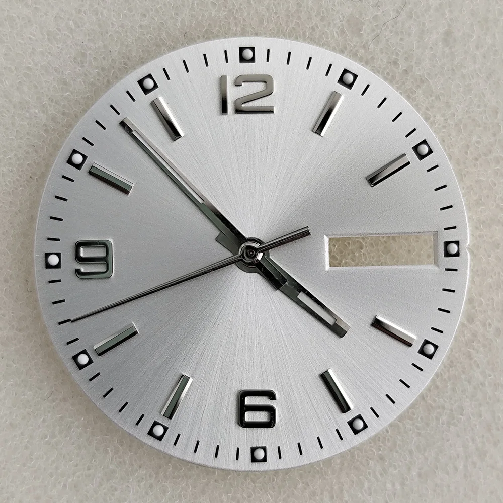 Esfera de reloj NH36 con calendario dual, esfera C3, manecillas luminiscentes verdes aptas para movimiento NH36, caja NH36, accesorios para reloj