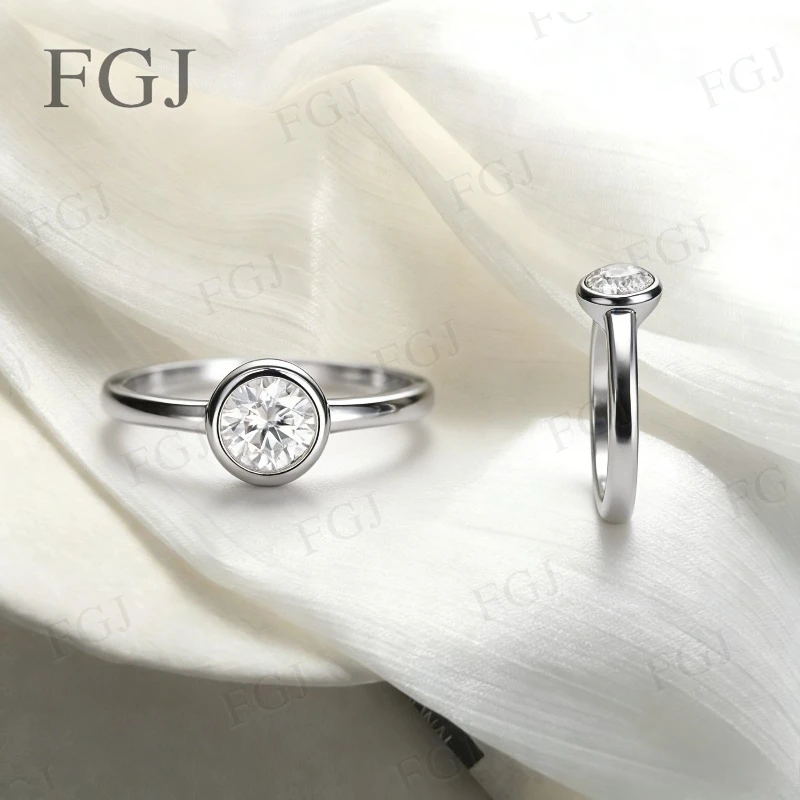 

Кольцо из стерлингового серебра 925 пробы с муассанитом «Водяная пузырь» 5 мм, цвет D, чистота VVS1, сияние «Бриллиант», обручальное, для повседневной носки и вечеринок