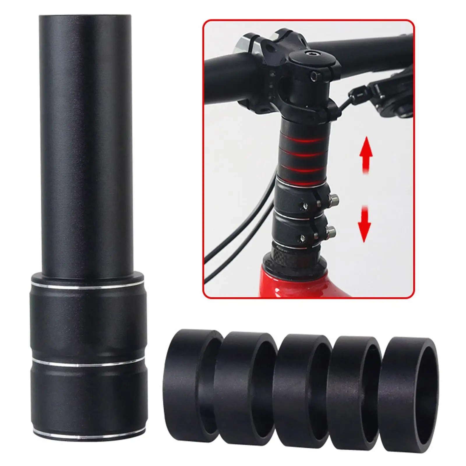 Handlebar Head Up Bike Fork Stem Extender Universal Raiser Adaptor Matte Finish Bicycle Accessories for Road Bike Stem