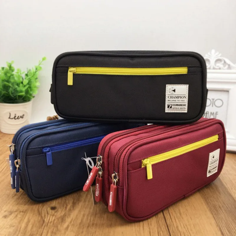 Imagem -02 - Estojo de Lápis Criativo Bonito para Meninos e Meninas Estojos Simples Bolsa de Caneta para Crianças Grande Papelaria Material Escolar