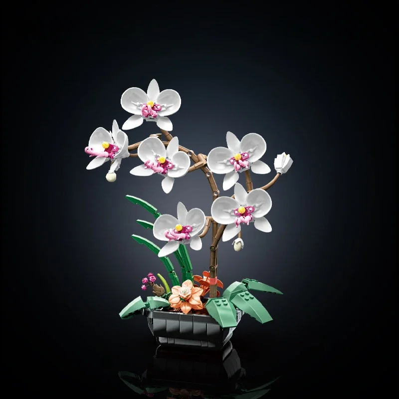 Bouwsteen Bloem 2908 Phalaenopsis Boeket Bonsai Montage Kleine Deeltje Bouwsteen Speelgoed Ornament Vrienden Anime Figuur