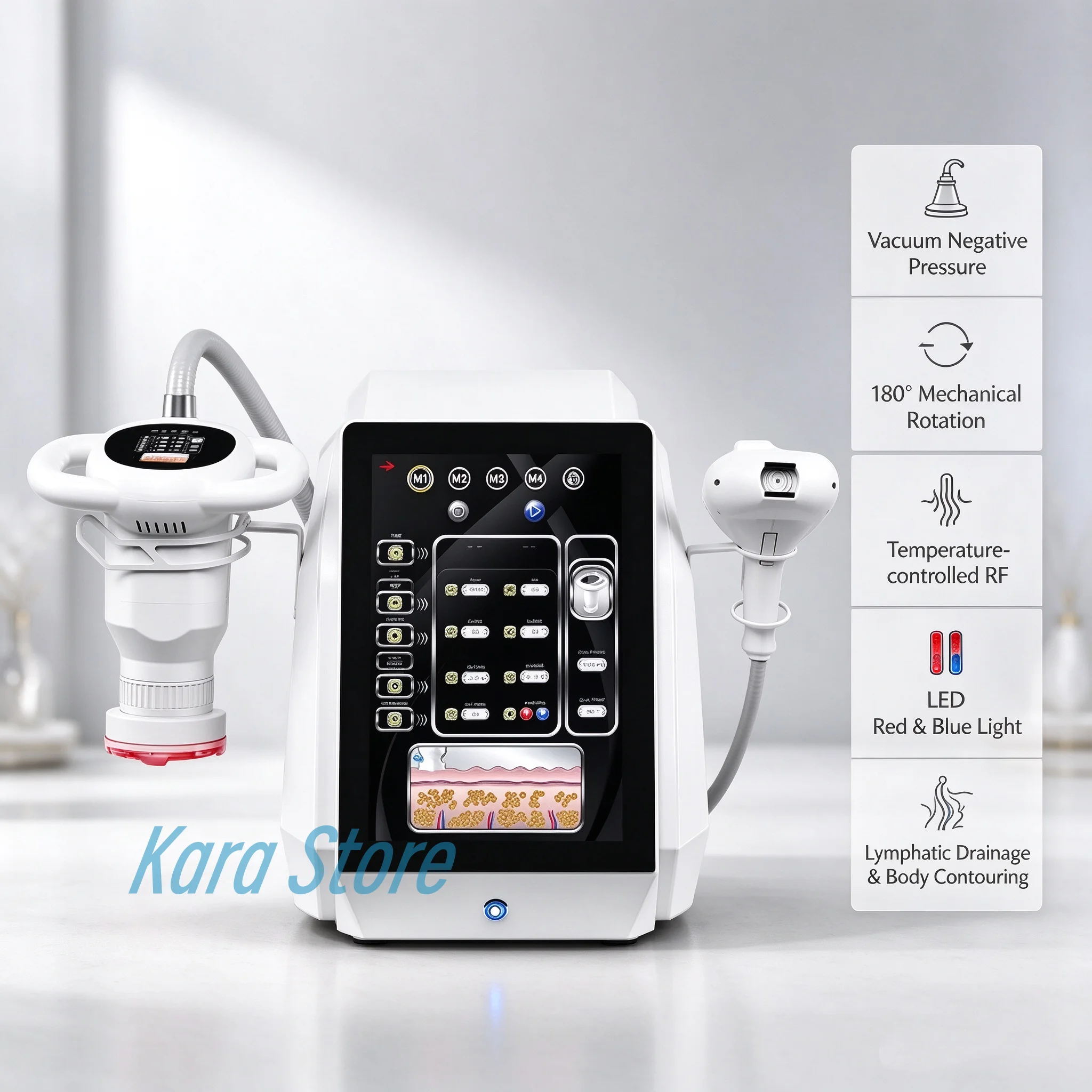 Portable blood circulation face lifting weight loss body slim rotary negative pressure rf inner ball roller v-shaping machine