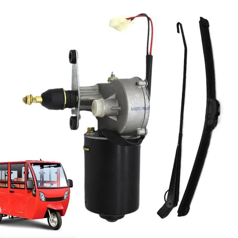 UTV Wiper Kit Wiper Motor Kit Windshield Wipers 12V Electric Motor Replacement Parts All Weather Window Wipers Power Wiper Kit