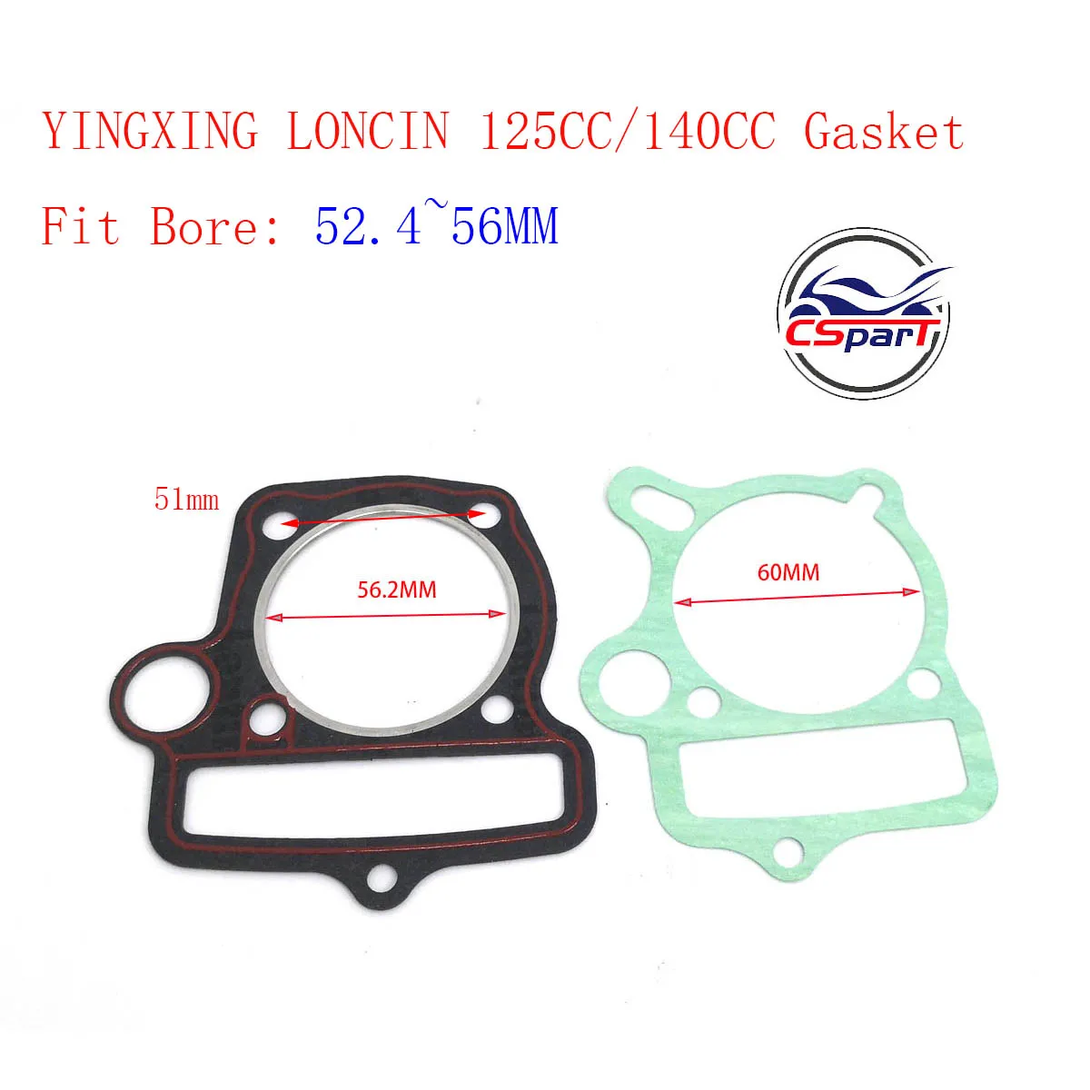 YX140 56MM 13MM Piston Rings Kit Gasket YinXiang 140CC YX1P56FMJ  Kaya Xmotos Apollo orion Dirt Pit Bikes Parts