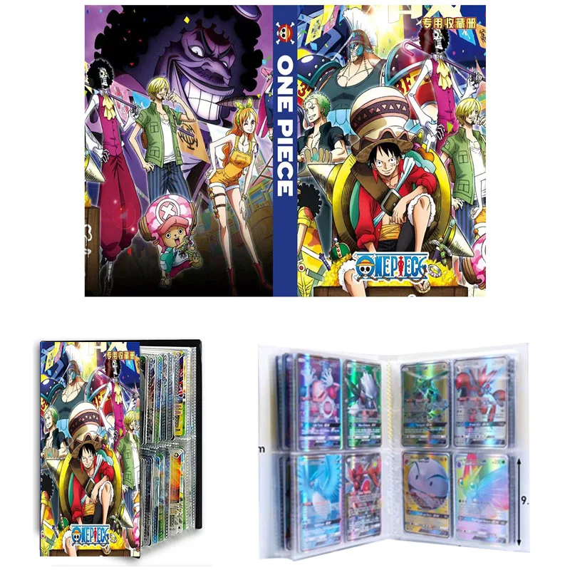 Álbum de Cartas de ONE PIECE, Monkey D. Luffy, Roronoa Zoro, 240 Piezas, Carpeta para Cartas de Juego, Colección de Cartas PTCG VMAX, Juguetes de Regalo