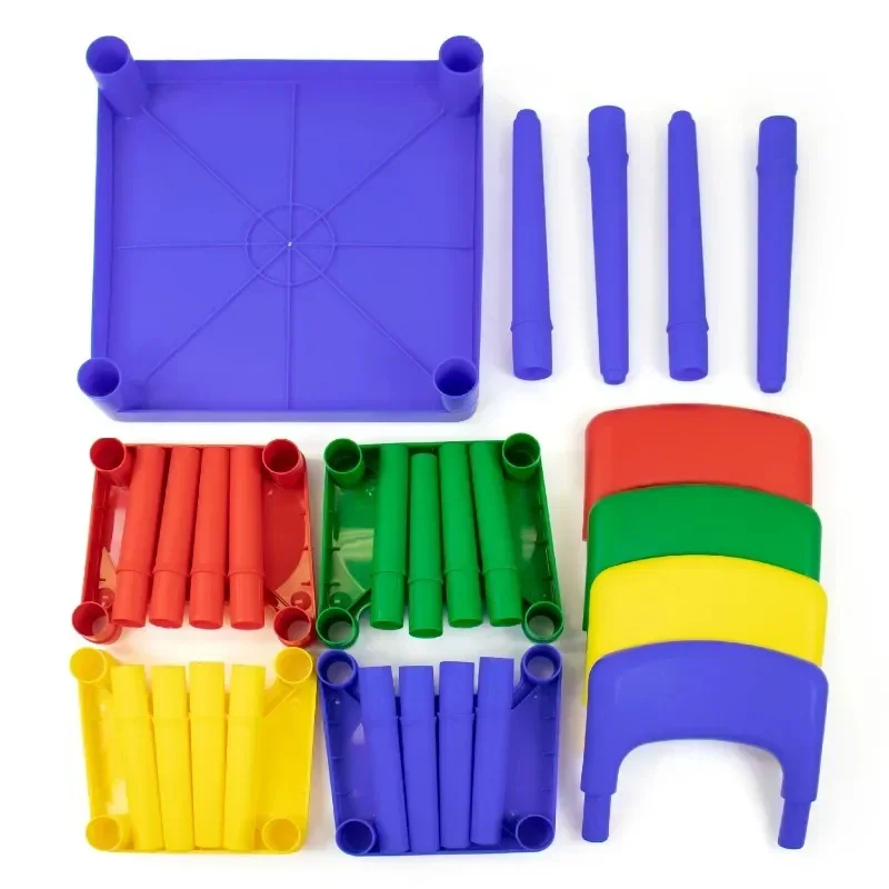 Tot Tutors-Ensemble de table et chaises pour enfants, table d\'étude primaire, enfants, 5 pièces