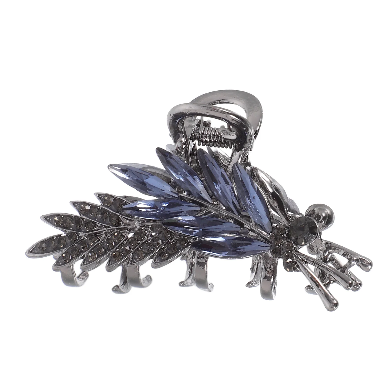 

Small Wheat Ear Crystal Rhinestone Hair Claw Clip Non-Slip Metal Hairpin for Wedding Party Daily Use Small Rhinestone Hair Clips
