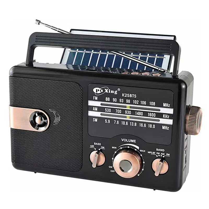 Portable Handheld Solar Multi-band High Sensitivity Radios Receiver AM/FM/SW Multiband Radio Stereo Wireless Bluetooth Speaker