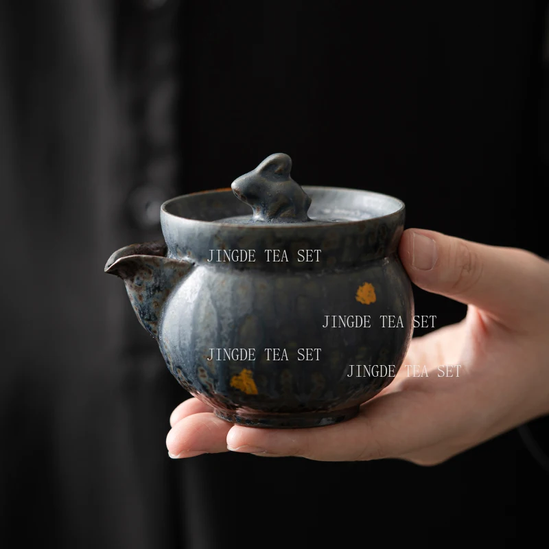 

180ML old rock clay coarse pottery teapot Chinese retro home kung fu tea set tea infuser