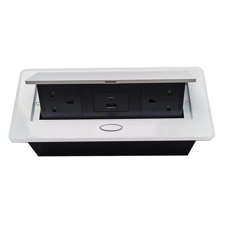 Popup Socket   Design Desktop Pop up Socket Pop up 2UK Power Twin USB A+C 1.8M Cable