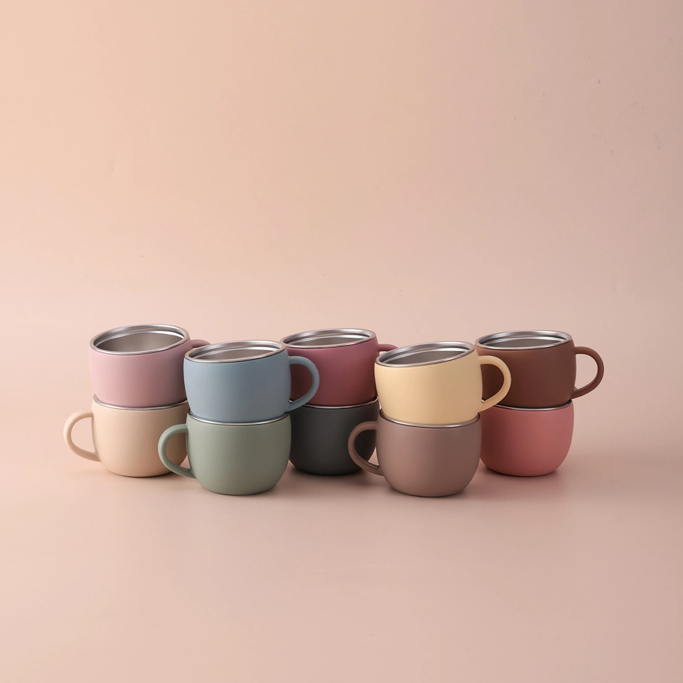 1PCS Baby Stainless Steel Water Cup Removable Silicone Feeding Cup BPA Free Single Handle Feeding Liquid Water Cup Baby Stuff