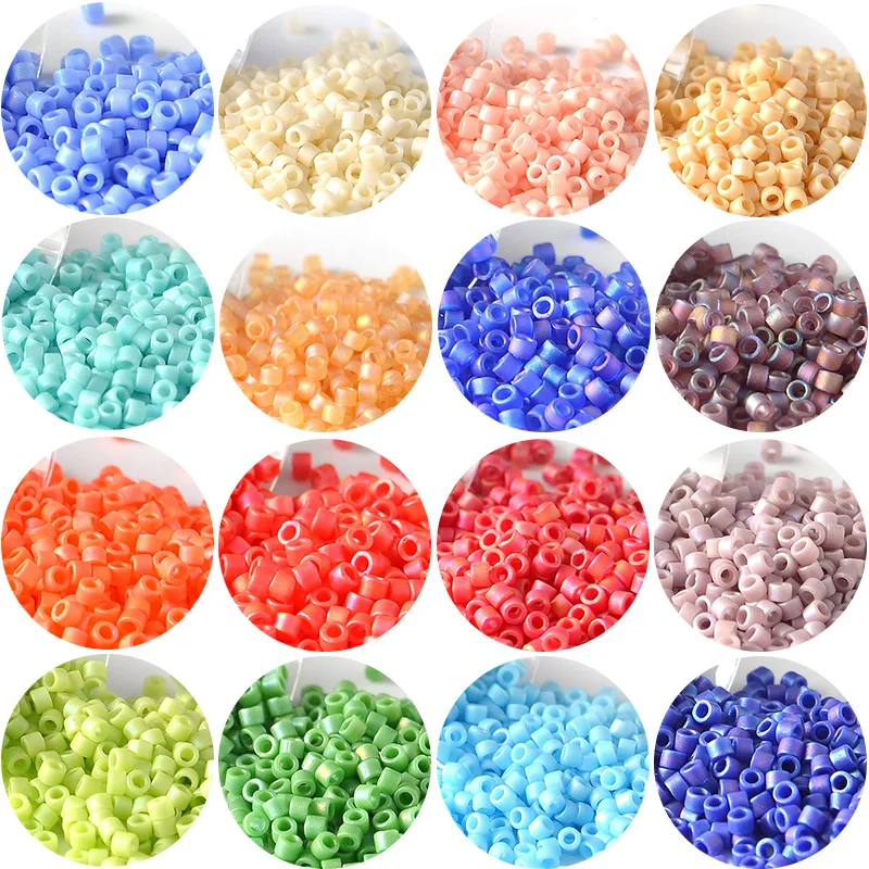 10g/Pipe 1.6mm Miyuki Beads Frosted Rainbow Japanese Delica Glass Bead For French Embroidery DIY Jewelry Making Accessories