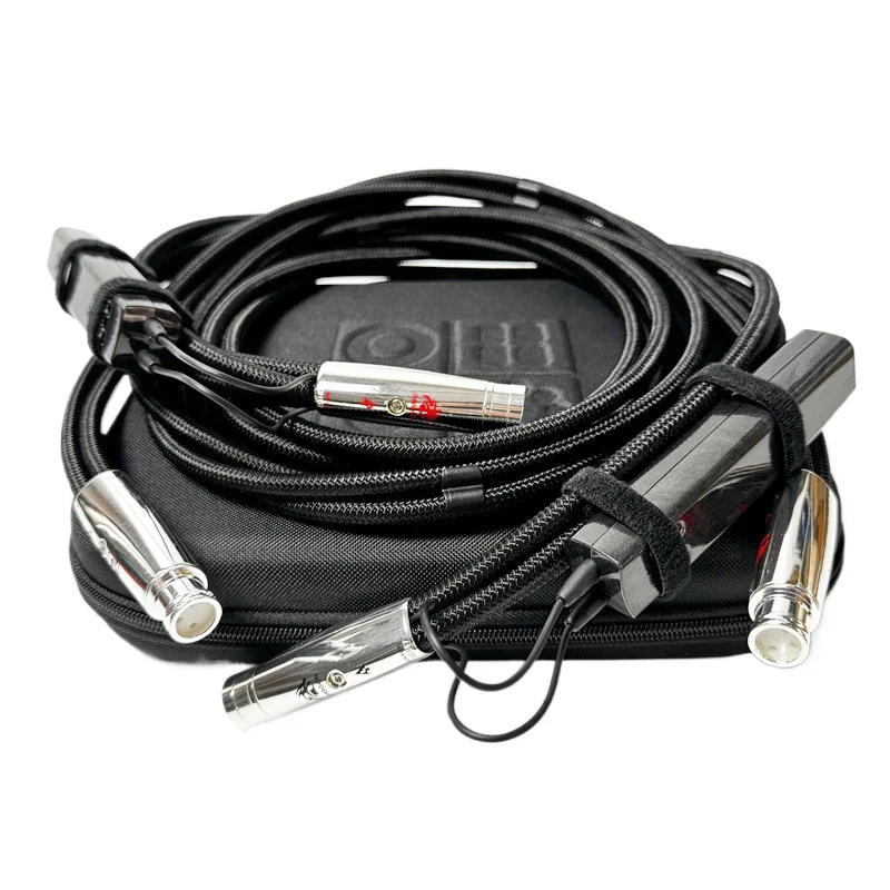 Dragon XLR Cable Pure Silver Solid Conductor Balanced Cable 2Male Plug To 2Female Plug HiFi Amplifier XLR Balanced Cable