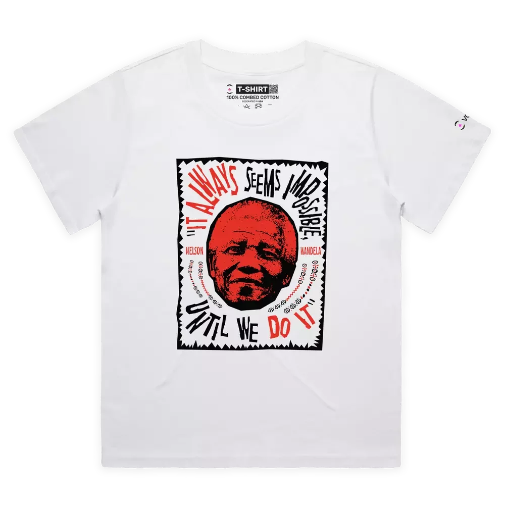 President Nelson Mandela Quote Premium T-shirt  High Quality 100%Cotton Short Sleeve