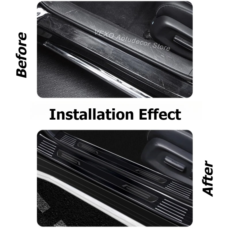 For BYD Formula Leopard 5 8 Ti3 Ti7 Car Door Sill Protective Cover Sticker Stainless Steel Welcome Pedal Scuff Plate Trim Decor
