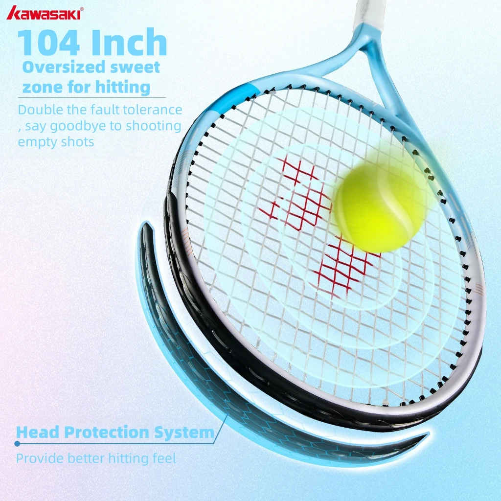 Kawasaki Light Tennis Rackets Set Carbon Composite Racquet Set KD1&PD1 Beginner Professional Shooting Men and Women Training Set view 5