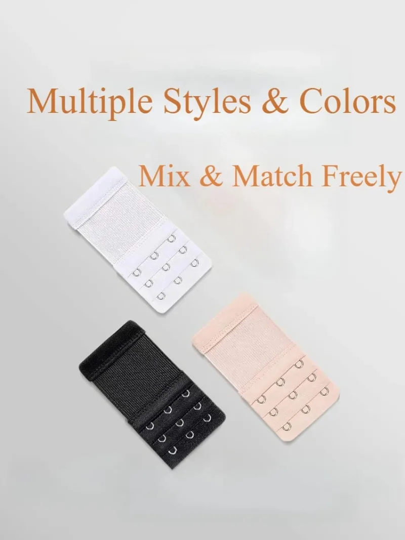 7Sizes 3Pcs/set Women Bra Extenders Strap Intimates Accessories Adjustable Elastic Lengthened Bra Hook Buckle Bra Back Extension