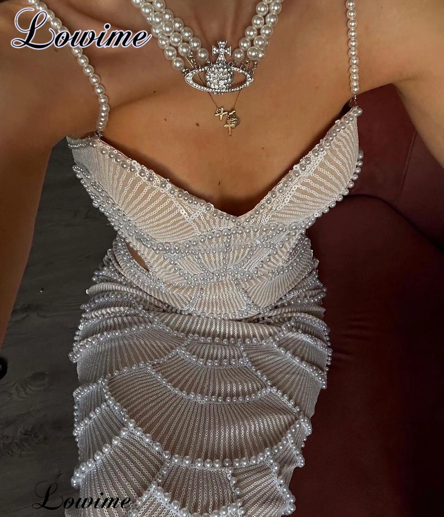 Summer Beach Cocktail Dresses Mermaid Spaghetti Sexy Prom Dresses For Women Vestidos De Cóctel Pearls Birthday Dresses Custom