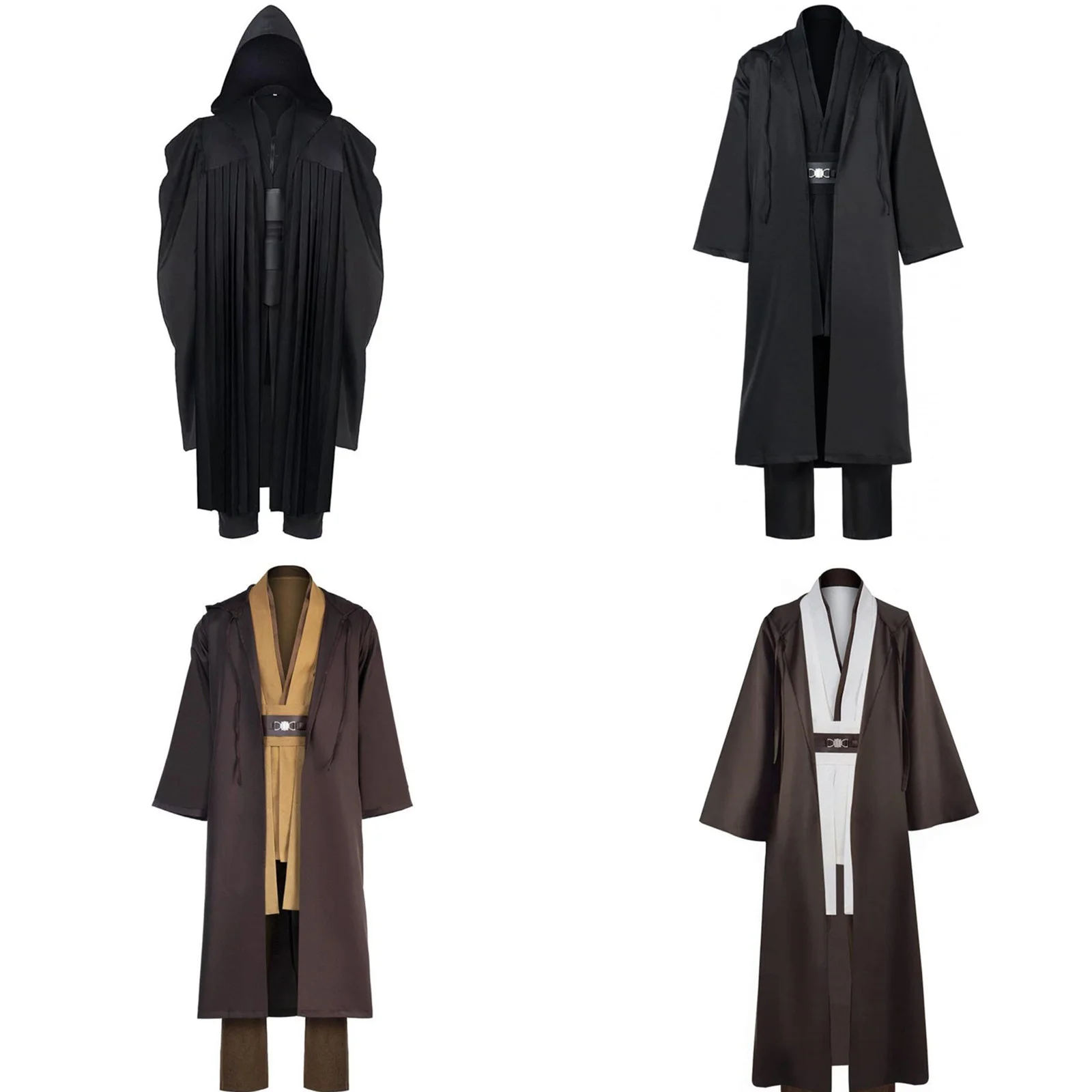 High Quality Star Darth Cosplay Costume Polyester Uniform Cloak Top Pants Full Kenobi Knight Halloween Carnival Fancy Outfits ﻿