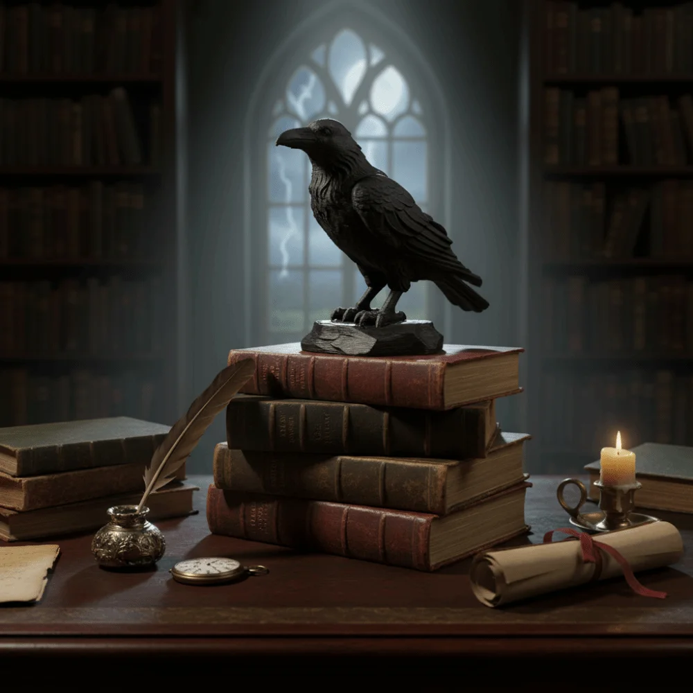 Gifts Gothic Style Crow Statue Crafts Raven Prop 3D Printed Crow Ornaments Home Decoration Bird Ornaments Craft Farm - view 3