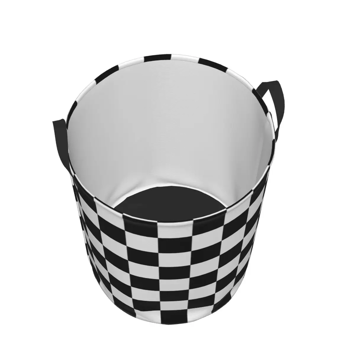 Black And White Checkerboard Pattern Laundry Basket Collapsible Geometric Tartan Clothing Hamper Toys Organizer Storage Bins