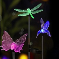 Solar Butterfly Dragonfly Lawn Plug in Light Outdoor Waterproof Courtyard Garden LED Decorative Waterproof Landscape Light