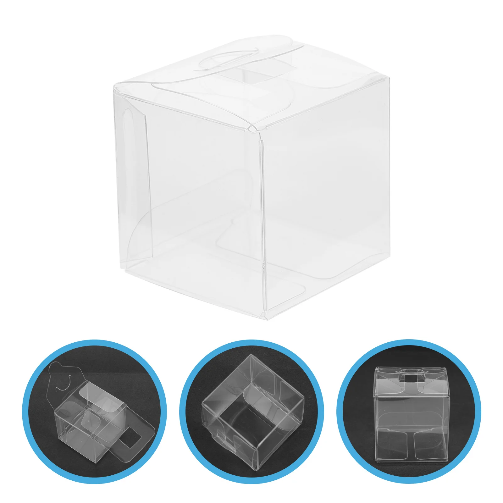 

10Pcs Transparent Plastic Candy Boxes Clear PP PVC Packing Boxes for Wedding Party Cupcakes Favors Display 4x4x4cm
