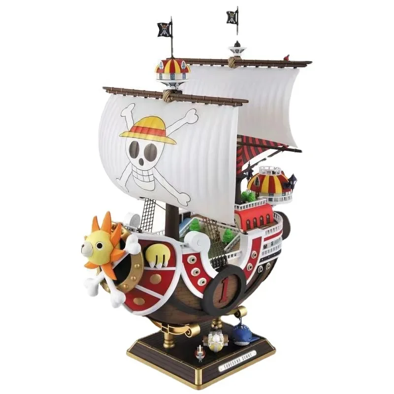 Bandai One Piece Anime Thousand Sunny Going Merry Boat Pvc Action Figure Collection Pirate Model Ship Toy Assemble Christma Gift