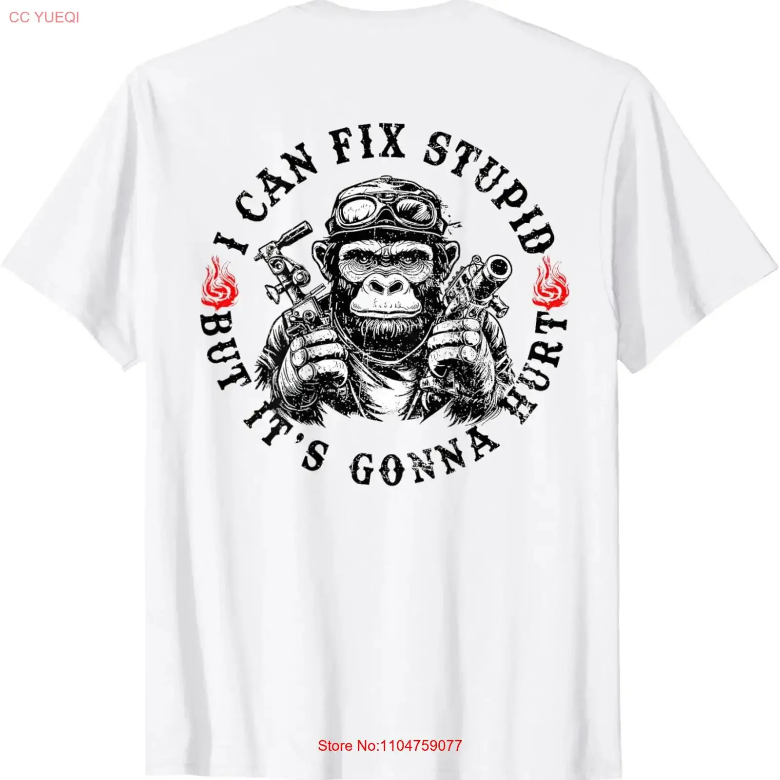 I Can Fix Stupid But It's Gonna Hurt Funny Vintage ON BACK T Shirt vintage Washed Stretched designer clothes streetwear
