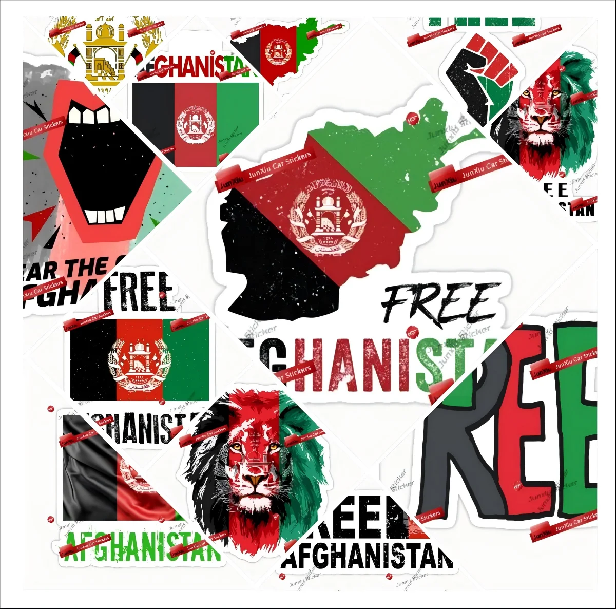 Afghan Lion Map Flag Emblem Sticker General Command Of Police Special Units Afghanistan Self-adhesive Vinyl Decal Cover Decals