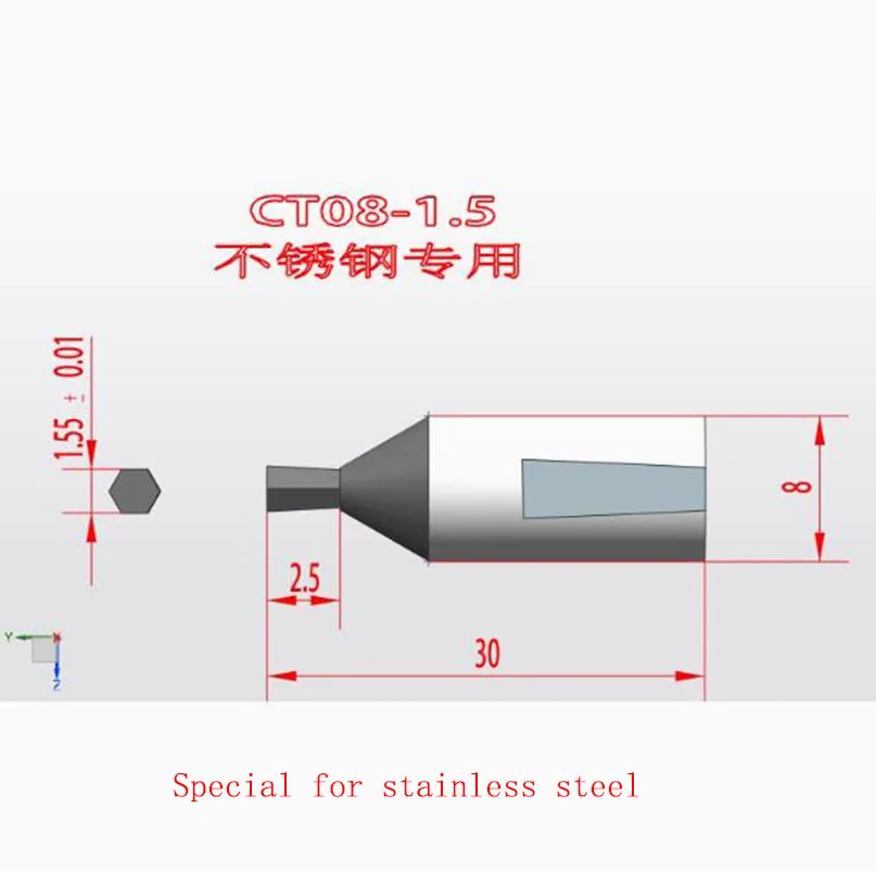 CT08 HSS-TiCN Rotary Punching Cutter Tool 8mm Shank Inner Hexagon for Stainless Steel