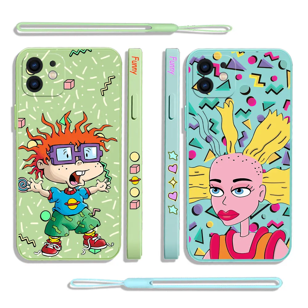 Funny R-Rugrats Case For Samsung A54 A34 A73 A53 A33 A23 A14 A13 A72 A52 A52S A32 A22 A12 A71 A51 4G 5G with Hand Strap