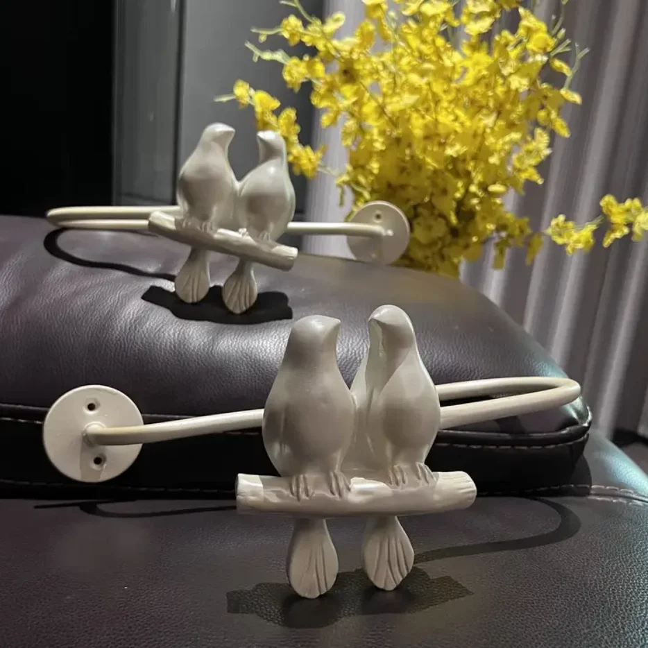 2Pcs/Set  Retro Birdie Resin Curtain Drapery Holdback Vintage Bird Wall Hook for Curtain Tie Buckles Decor Simple Wall Hooks