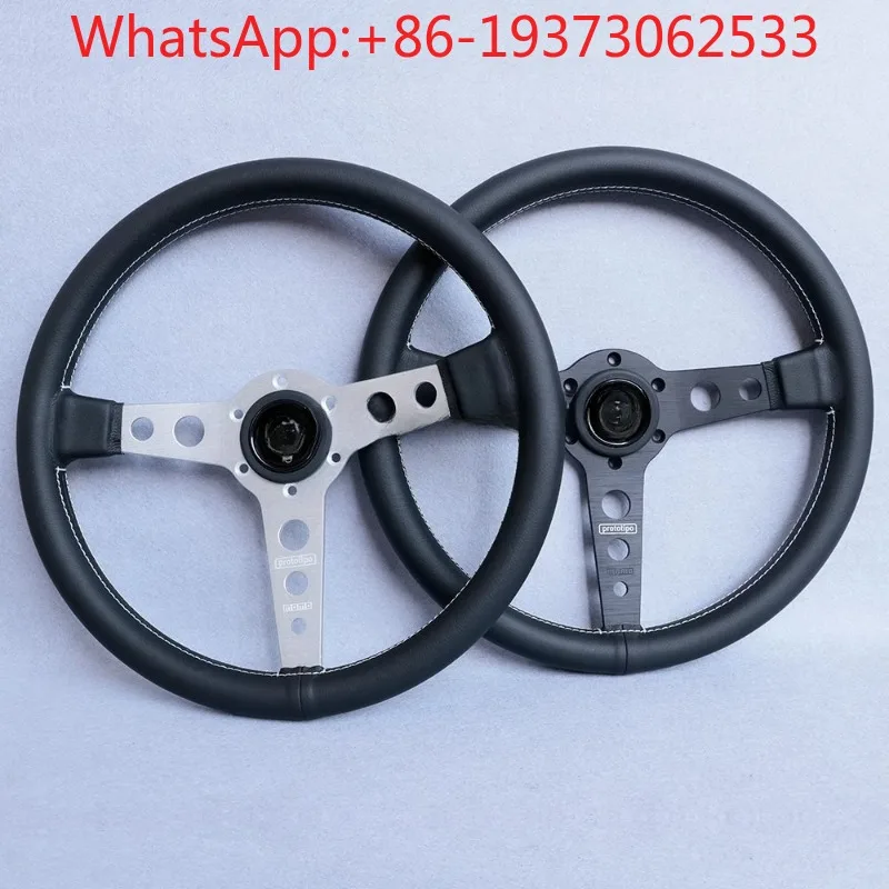 14-Inch 350mm Car Modified Steering Wheel, Universal Personalized Flat Racing Steering Wheel