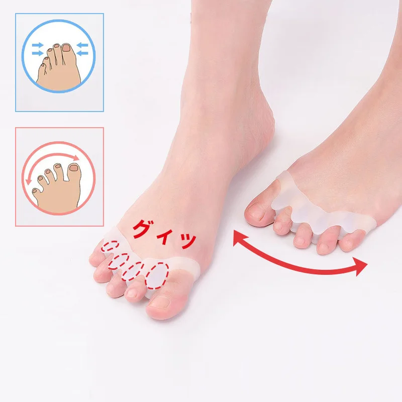 2Pcs Silicone Toe Separator Finger Foot Fingers Separators Foot Woman Man Bunion CorrectorHallux Valgus Corrector Toe Correction