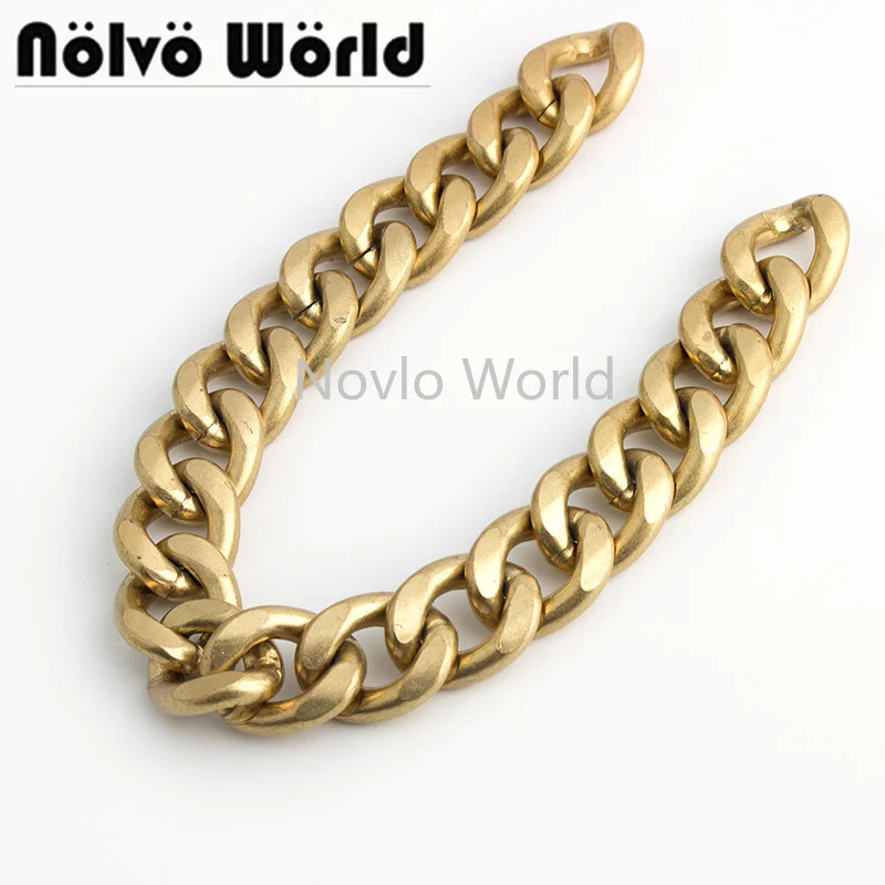 19MM 15MM Satin Gold Metal Chain For Women Bags Handbag Purse KeyChains Aluminum Necklace Replacement DIY Accessories Wholesale