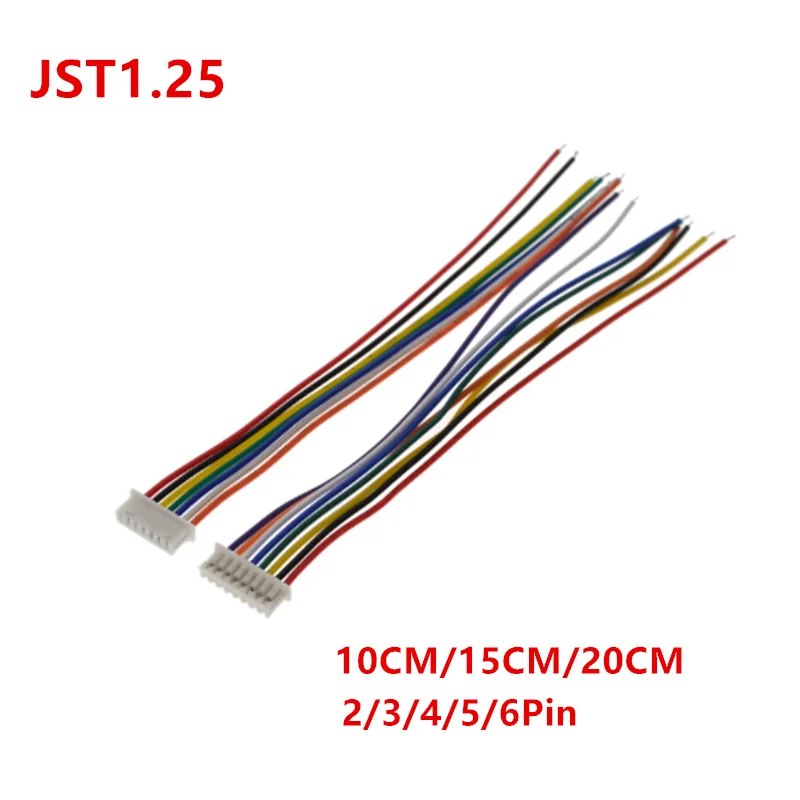 5 par JST 1.25 Męskie żeńskie złącze przewodu Skok 1.25mm 2P 3P 4P 5P 6P MX 1.25 JST Wtyczka Jack Terminal Długość kabla 10CM 15/20CM