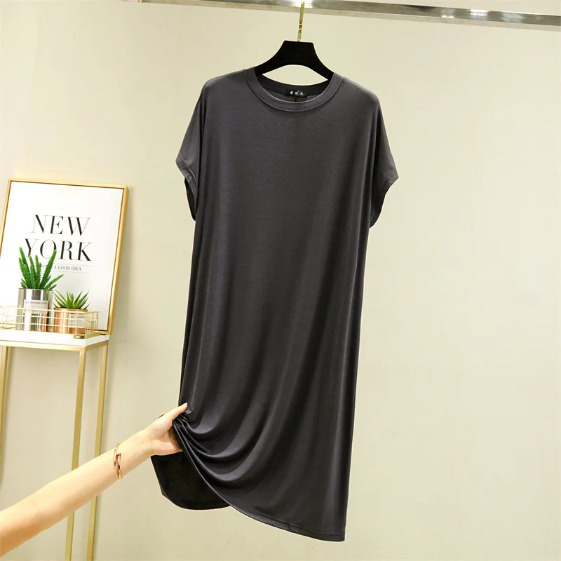 

Summer Modal Pajamas Ink Green One-piece Dress Loose Plus Size Homewear Nightgown Joker Night Dress Women Sleepwear Nightwear